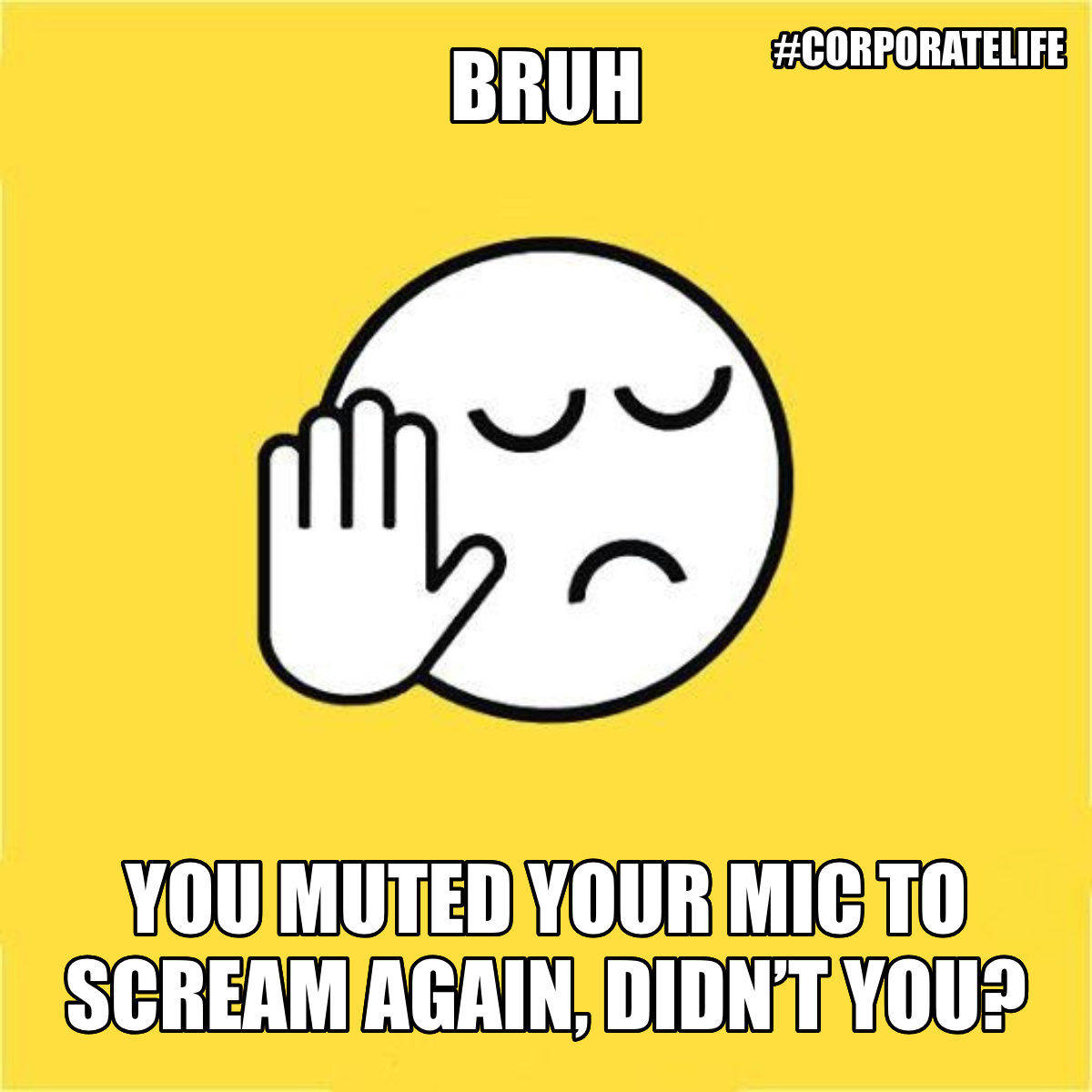 Bruh / You Muted Your Mic To Scream Again, Didn’t You? - Bruh 😐✋ You muted your mic to scream again, didn’t you?